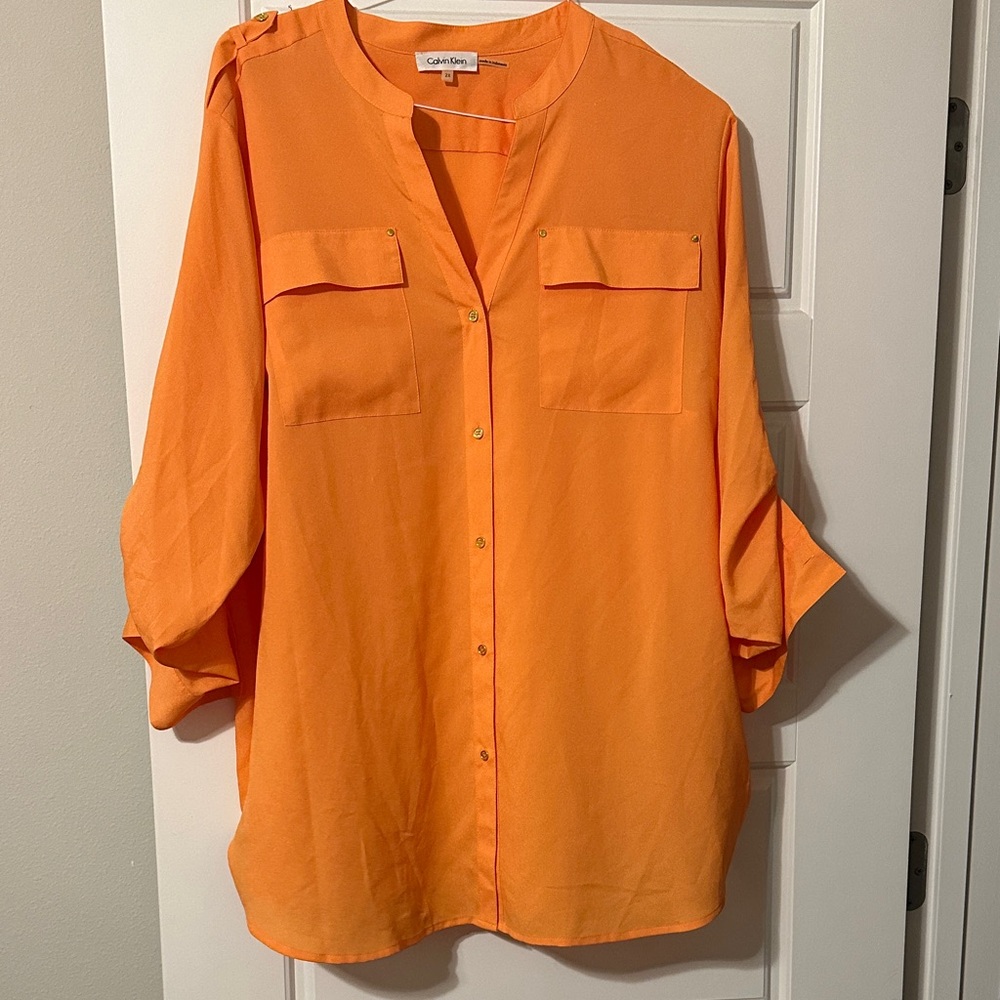 Calvin Klein Vibrant Orange Blouse